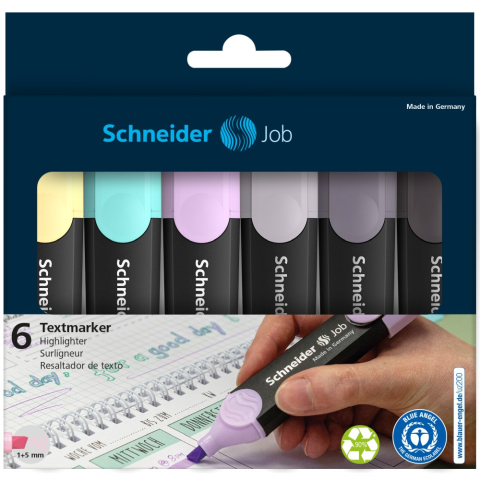 Textmarker Schneider Job pastel 6 culori /set inclusiv gri [1]