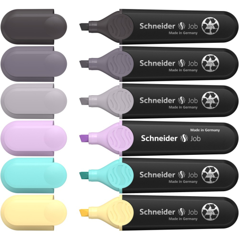 Instrumente de scris - Textmarker Schneider Job pastel 6 culori /set inclusiv gri