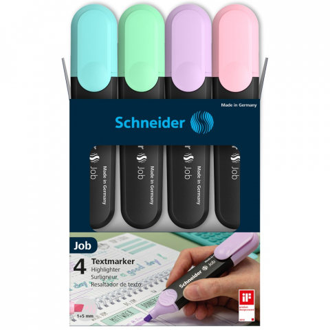 Textmarker set 4 culori pastel Schneider Job [1]