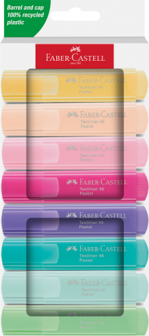 Markere și textmarkere - Set 8 textmarkere pastel Faber-Castell varf tesit 1-5 mm