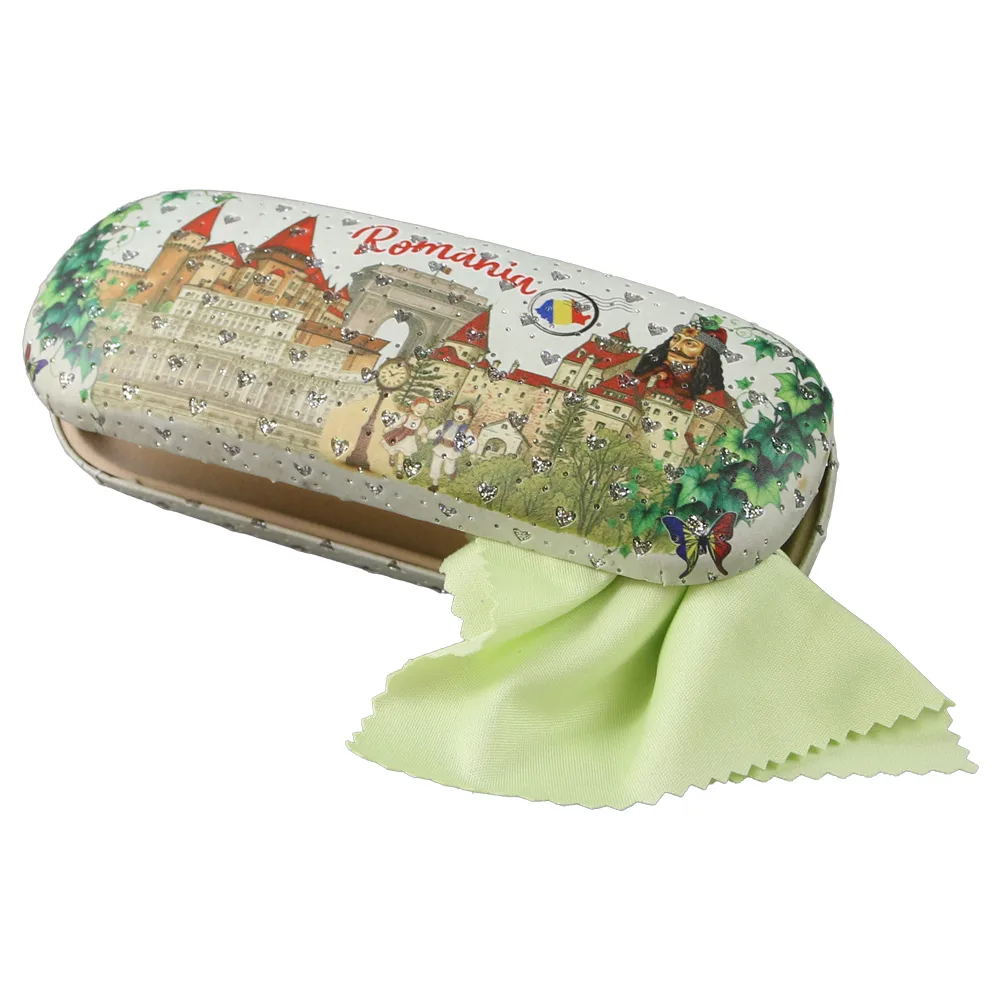 Toc ochelari Romania 16x6 cm Castelul Bran cu laveta [1]