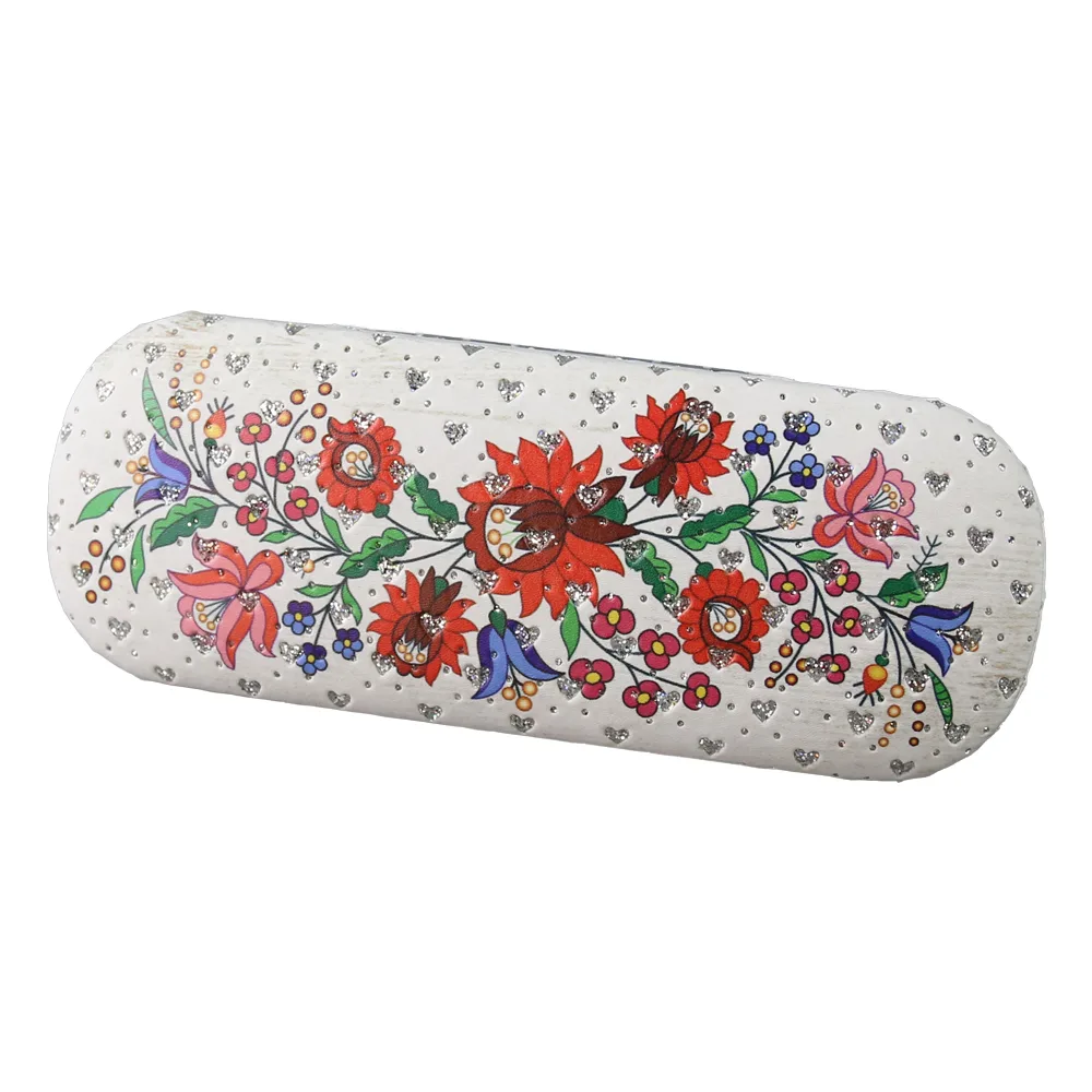 Casă și decorațiuni - Toc ochelari Romania 16x6 cm motive florale cu laveta
