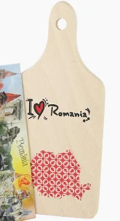 Casă și decorațiuni - Tocator decorativ I love Romania – Harta 9.5x23 cm