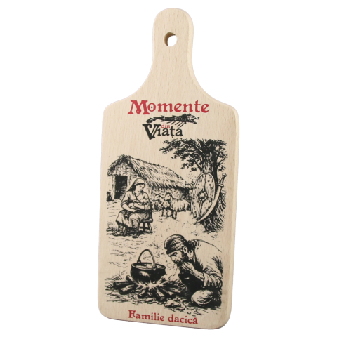 Casă și decorațiuni - Tocator decorativ Momente din viata - Familie dacica 12x28 cm