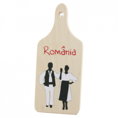 Articole pentru bucătărie - Tocator decorativ Romania – Dansatori 9.5x23 cm