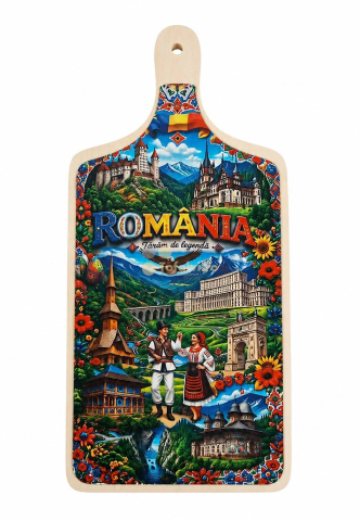 Articole pentru bucătărie - Tocator din lemn cu imprimeu Romania
