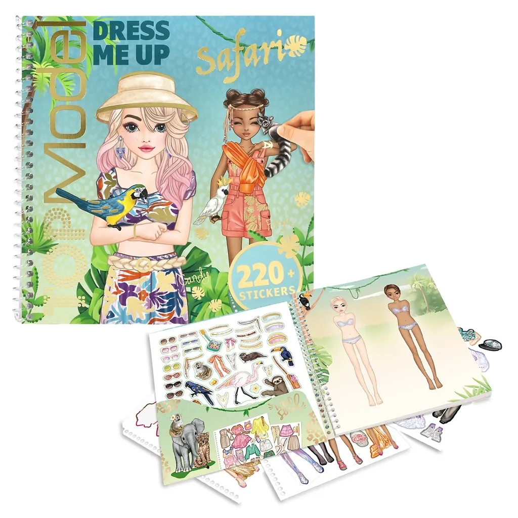 Cărți pentru copii - Caiet cu autocolante Dress Me Up Safari TOPModel
