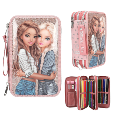 Rechizite școlare - Penar echipat 3 compartimente TOPModel Dots