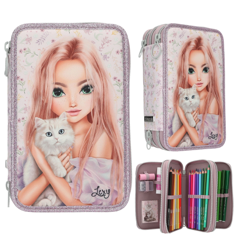 Rechizite școlare - Penar echipat 3 compartimente TOPModel Blooming Kitty