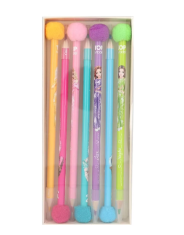 Rechizite școlare - Set 7 creioane colorate TOPModel Pom Pom