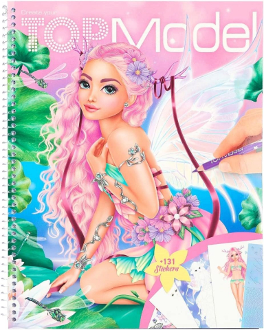 Cărți pentru copii - Carte de colorat cu stickere Fantasy TOPModel