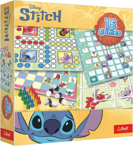 Jocuri educative și de societate - TREFL DISNEY STITCH SET 15 JOCURI CLASICE