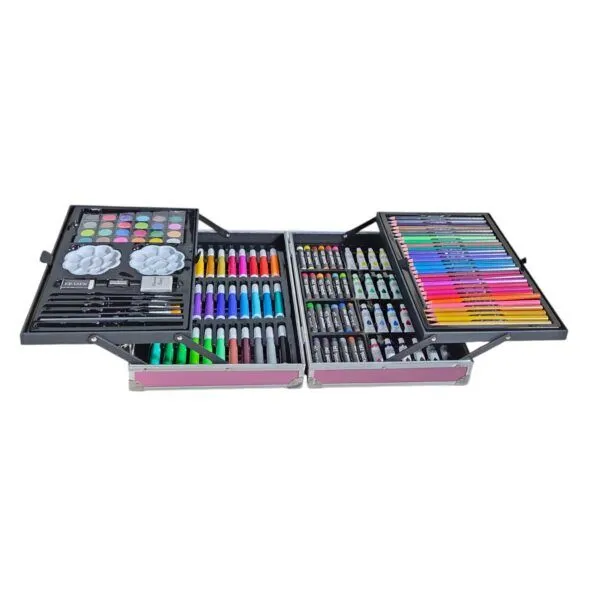 Accesorii craft - Trusa de colorat copii 145 piese - Set creativ desen si pictura