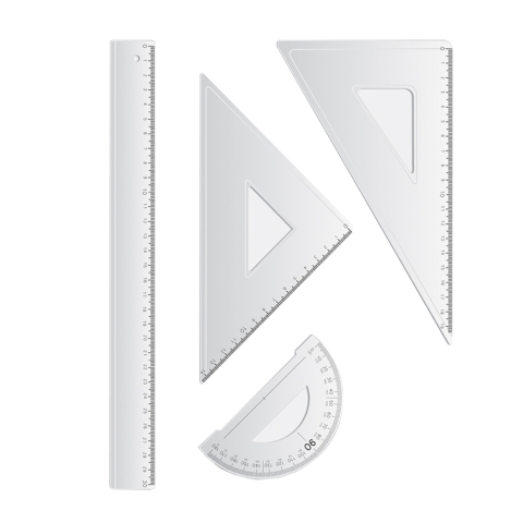 Trusa de geometrie 4 piese/set liniar 30 cm S Cool Collection [2]