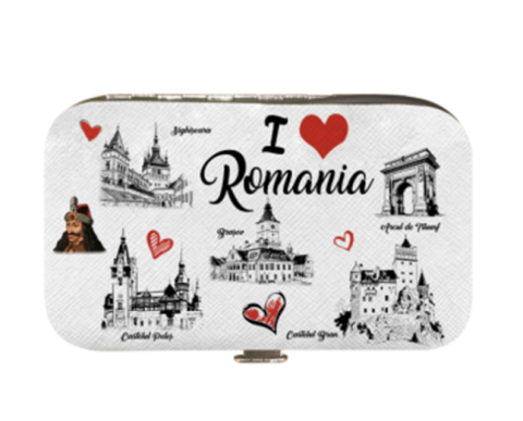 Souvenir România - Trusa manichiura suvenir I Love Romania model obiective turistice