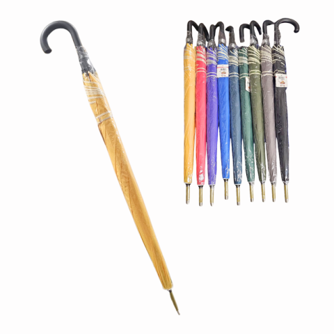 Rechizite școlare - Umbrela de ploaie cu maner curbat 96 cm diferite culori