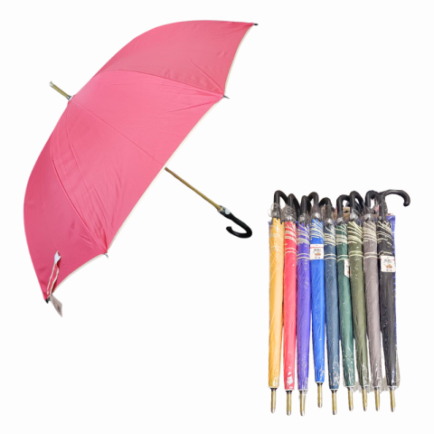 Accesorii școlare - Umbrela de ploaie cu maner curbat 96 cm diferite culori