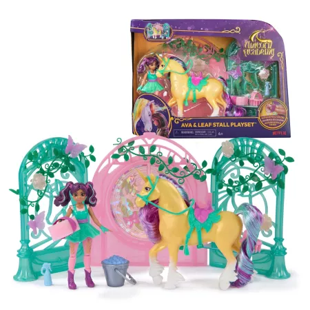 Jucării și jocuri - Set Papusa Ava si Unicornul Leaf cu accesorii 4 ani+ Unicorn Academy