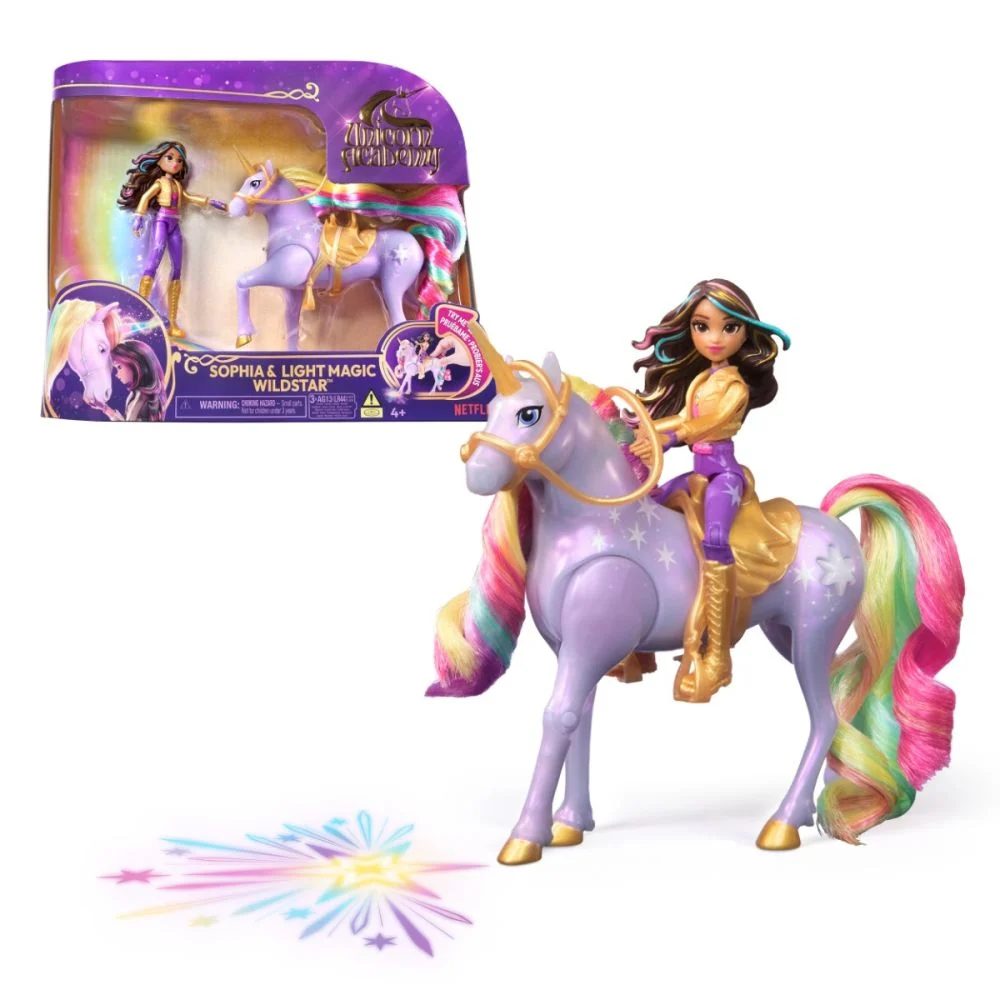 Păpusi - Papusa Sophia si unicornul Wildstar cu lumini Unicorn Academy