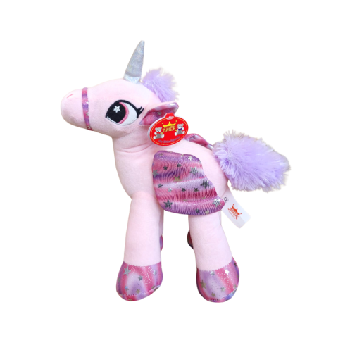 Jucării de pluș - Unicorn cu aripi roz 28cm
