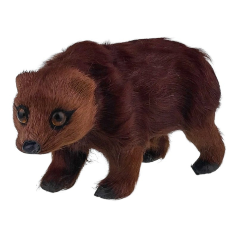 Casă și decorațiuni - Urs plastic cu blana 13x7 cm maro