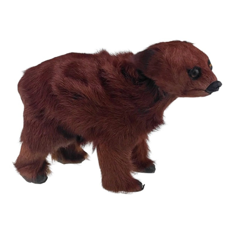Casă și decorațiuni - Urs plastic cu blana 19x14 cm maro
