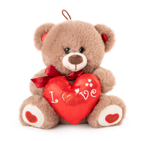 Jucării de pluș Crăciun - Ursulet maro cu inima 20 cm