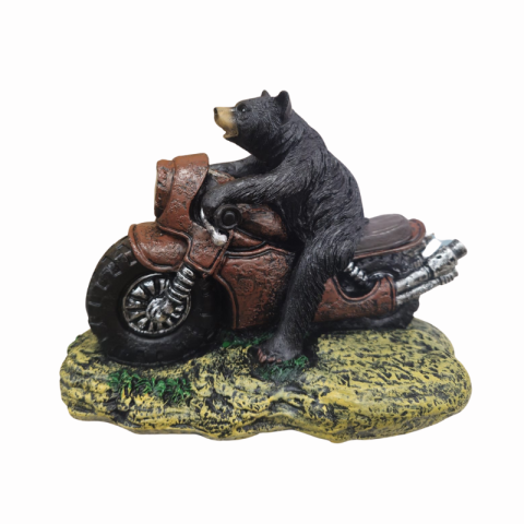 Casă și decorațiuni - Urs pe motocicleta rasina 23 cm