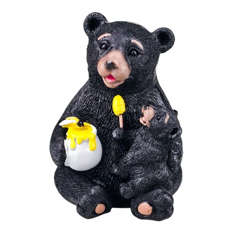Casă și decorațiuni - Ornament din rasina Urs cu pui