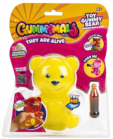 Figurine - Ursulet interactiv Gummymals galben 12 cm