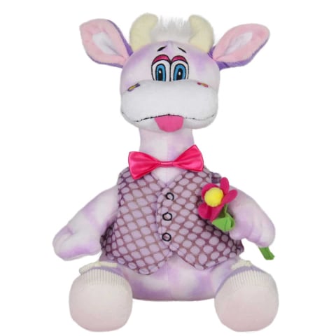 Jucării și jocuri - Jucarie de plus Vacuta mov 33 cm