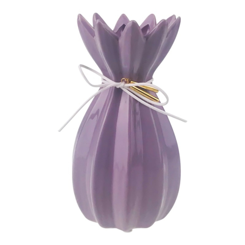 Vaza ceramica cu gura crestata si snur 10x15 cm diverse culori [4]