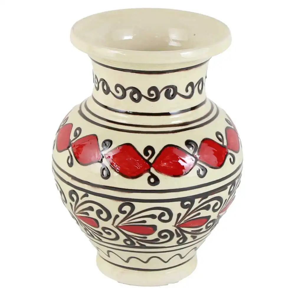 Vaza ceramica de Corund 12 x 15 cm pictat cu motive traditionale [2]