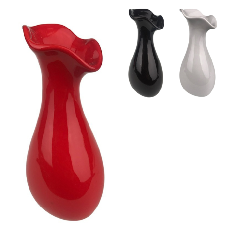 Vaze decorative - Vaza cu gura ondulata 8x17 cm culori diferite