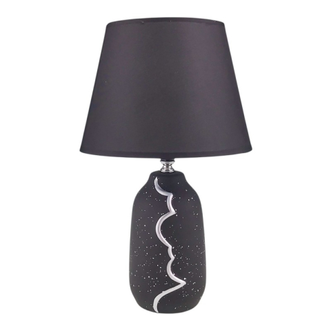 Iluminare birou și lanterne - Veioza ceramica cu stropi si abajur din panza 23x38 cm