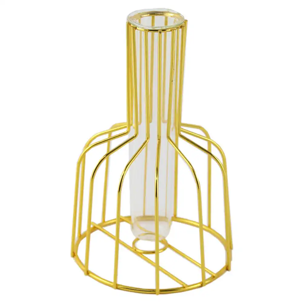 Vaze decorative - Vaza decorativa din metal si sticla 12x18 cm