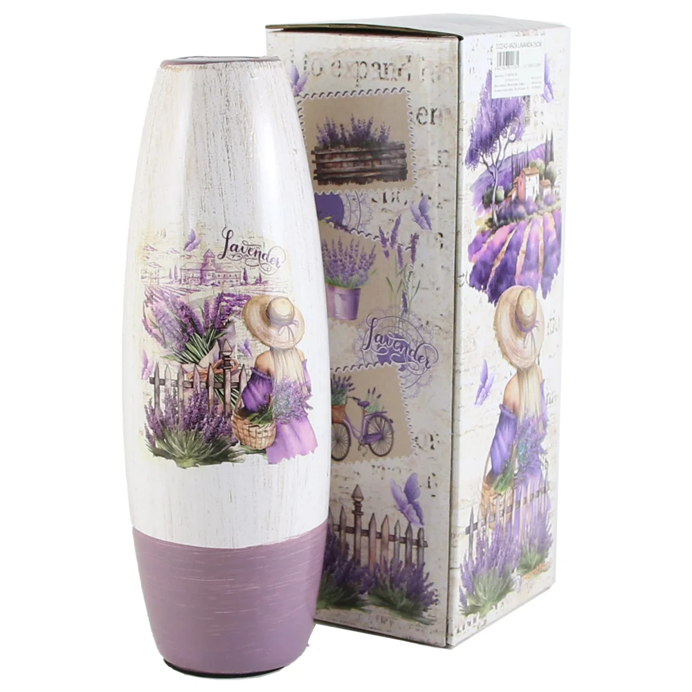 Vaze decorative - Vaza din ceramica Lavender 9x25 cm in cutie decorativa