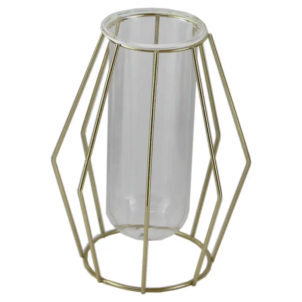 Vaze decorative - Vaza din metal si sticla 12x17 cm