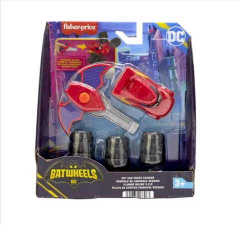 Mașinuțe de jucărie - Masinuta Fisher Price Batwheels cu lansator Redbird 1:55