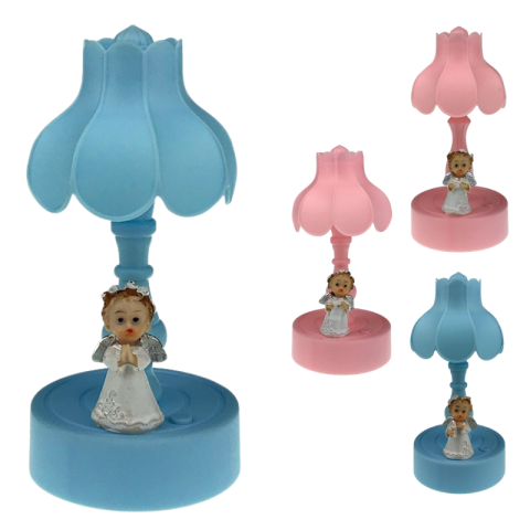 Articole pentru copii - Veioza din plastic cu ingeras cu lumina 8x15 cm