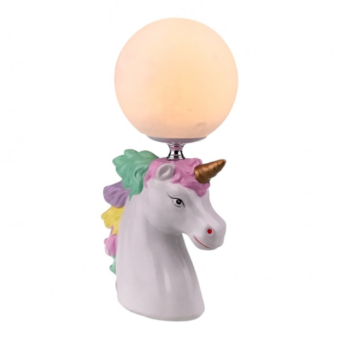 Iluminare birou și lanterne - Veioza din ceramica cu glob plastic 17x29 cm Inorog