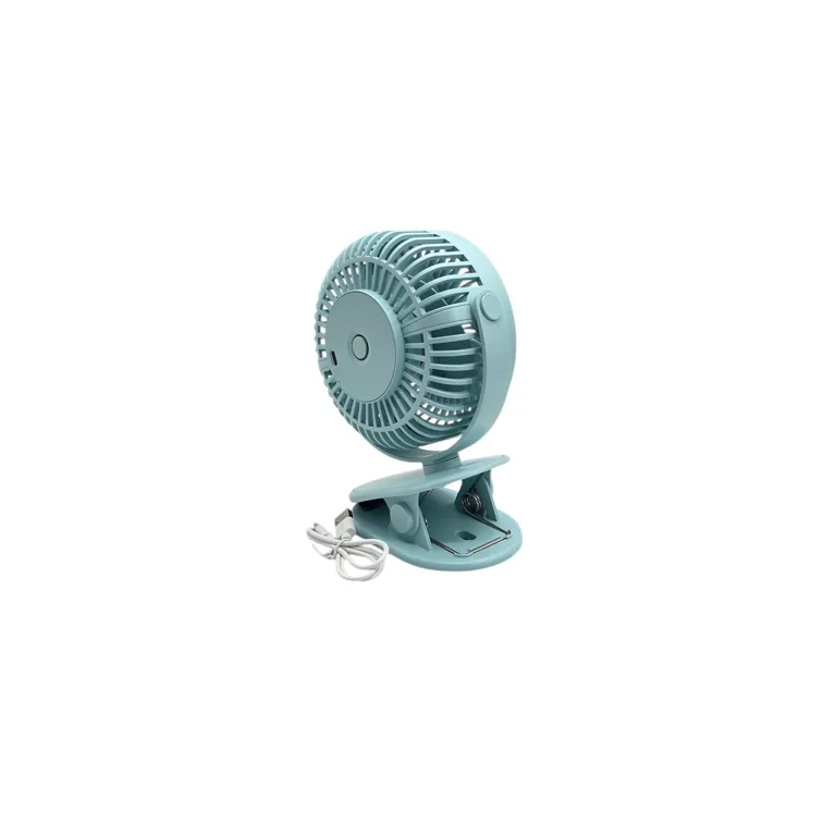 Ventilator portabil din plastic cu clips 3 trepte viteza albastru [2]