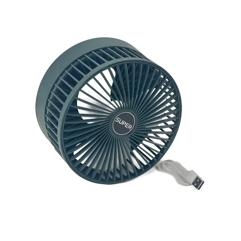 Accesorii personale și beauty - Ventilator portabil USB model rotund compact si silentios  verde inchis