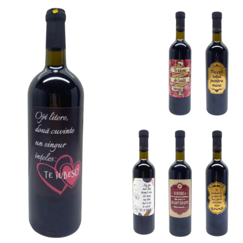 Băuturi și accesorii - Vin cadou cu mesaje personalizate Valentines 0.75l