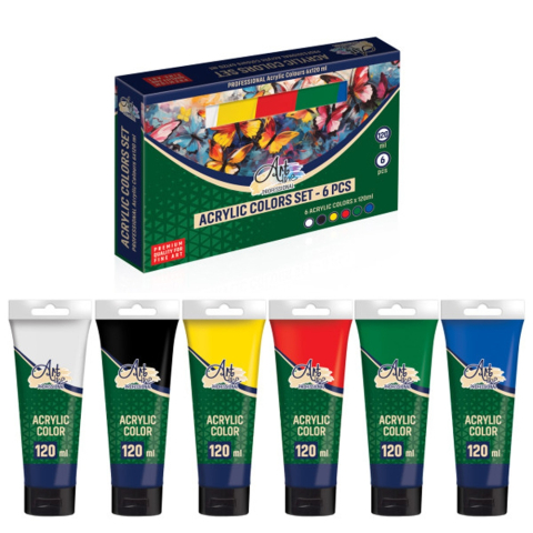 Artă și creativitate - Vopsea acrilica profesionala 120 ml 6 culori Artline