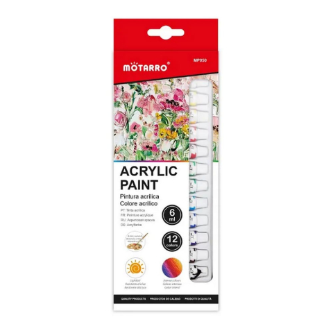 Culori acrilice - Vopsea acrilica 6ml 12 culori Motarro