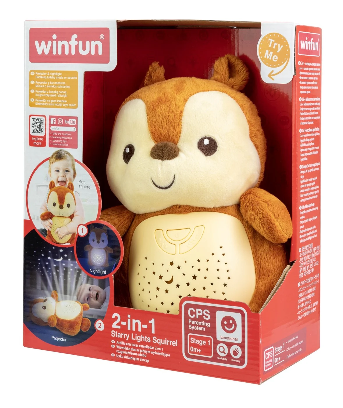 Jucării interactive și tematice - Winfun proiector si lampa de veghe veverita Starry Lights Squirrel
