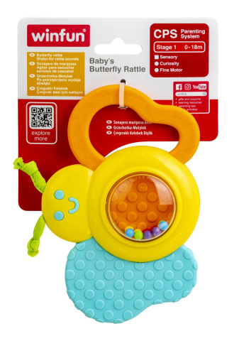 Jucării și jocuri - WINFUN ZORNAITOARE FLUTURAS CU JUCARIE DE DENTITIE