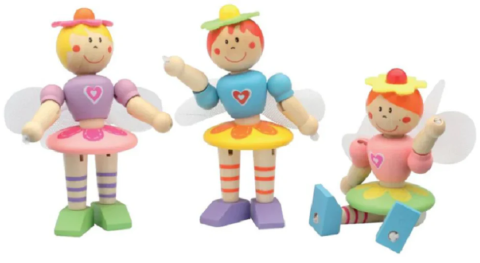 Jucării și jocuri - Wood Flexy Fairy Zana flexibila din lemn 12 cm culori diferite