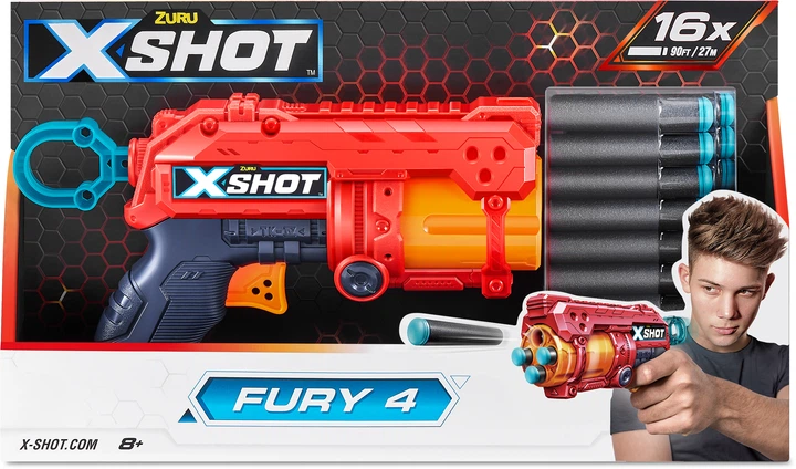 Jucării și jocuri - Blaster X-Shot Excel Fury 4 cu 16 proiectile